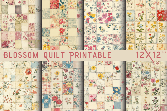 Blossom Quilt Printable Sheet: Vintage Charm for Modern Projects