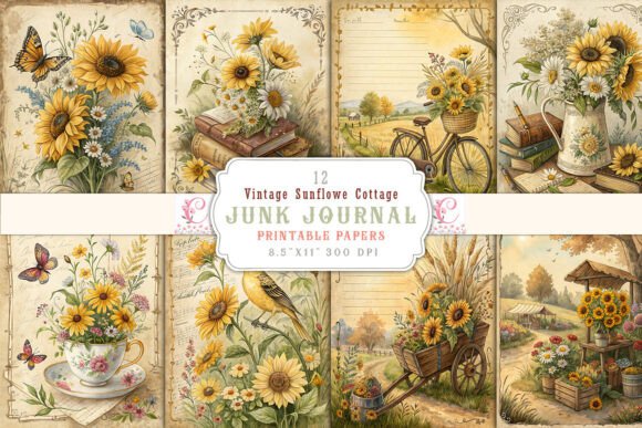 Bring Whimsy to Your Projects with a Vintage Sunflower Cottage Junk Journal