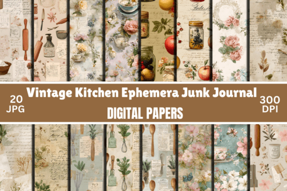 Charm of the Vintage Kitchen Ephemera Junk Journal
