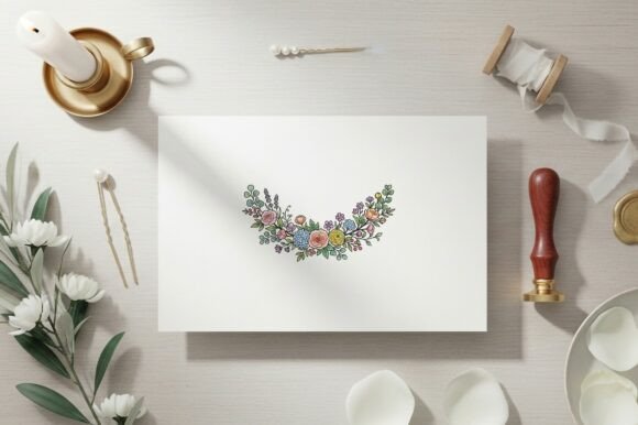 Elevate Your Projects with a Hand-drawn Floral Wreath