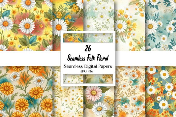 Embrace Heritage: The Allure of Seamless Folk Floral Digital Paper