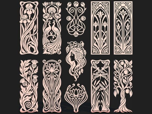 Explore the Art Nouveau Panel SVG 3D Bundle Pack for Timeless Elegance