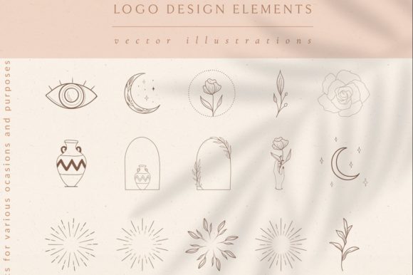 Logo Elements, Frames, Sunbursts: A Minimalist Icon Collection