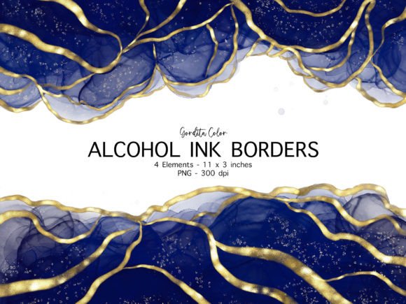 Navy Blue Agate Border Clip Art: Elevate Your Digital and Print Designs