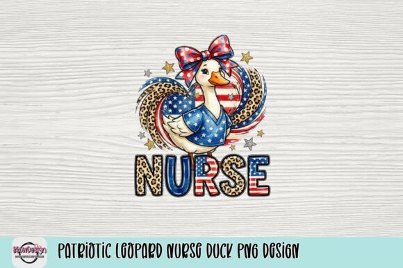 Patriotic Leopard Nurse Duck PNG: A Design Asset for Healthcare Heroes