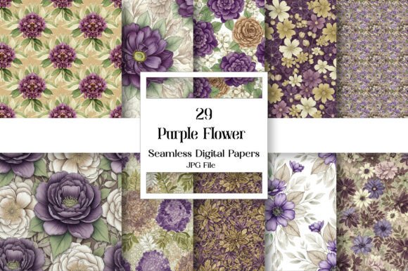 Purple Flower Digital Paper Pack: Elevating Modern Design
