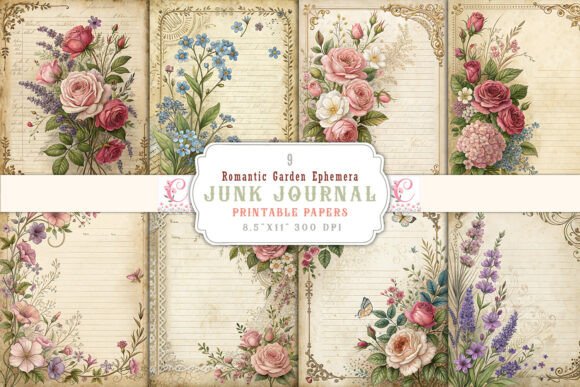 Romantic Garden Ephemera Junk Journal: Your Vintage Design Toolkit