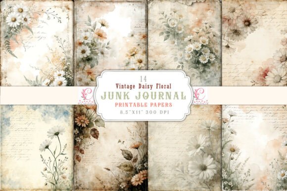 Unlocking Creativity with Vintage Daisy Floral Junk Journal Pages