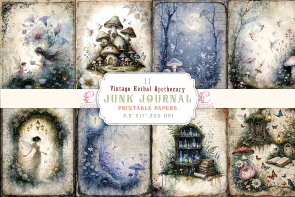 Unlocking Whimsy: A Designer's Look at Vintage Fairy Forest Junk Journal Pages