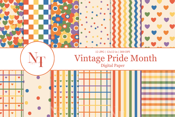 Vintage Pride Month Digital Paper: A Retro Celebration